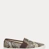 Snake Damen Ralph Lauren Jinny Slip-On-Sneakers aus geprägtem Leder