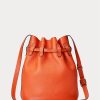 Sunset Orange Damen Ralph Lauren Leder Mittelgroße Bellport Beuteltaschen