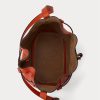 Sunset Orange Damen Ralph Lauren Leder Mittelgroße Bellport Beuteltaschen