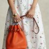 Sunset Orange Damen Ralph Lauren Leder Mittelgroße Bellport Beuteltaschen
