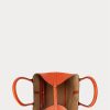 Sunset Orange Damen Ralph Lauren Reversible Leder Medium Bellport Tote Bags