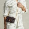 Tabakfarbene Ralph Lauren Polo ID gesteppte Geldbörsen mit Kette für Damen