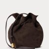 Tabakfarbene Ralph Lauren The Suede Pony Handtasche für Damen