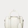Vanilla/Buff Ralph Lauren Damen Kaden Satchel-Taschen aus geprägtem Leder