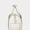 Vanilla/Buff Ralph Lauren Damen Kaden Satchel-Taschen aus geprägtem Leder