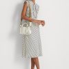 Vanilla/Buff Ralph Lauren Damen Kaden Satchel-Taschen aus geprägtem Leder