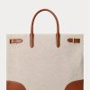 Vanilla/Lauren Tan Damen Ralph Lauren Canvas Große Devyn Tragetaschen