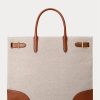 Vanilla/Lauren Tan Damen Ralph Lauren Canvas Große Devyn Tragetaschen