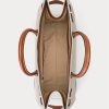 Vanilla/Lauren Tan Damen Ralph Lauren Canvas Große Devyn Tragetaschen