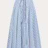Weiß / Blaue gestreifte A-Linien-Röcke aus Baumwolle von Ralph Lauren für Damen
