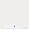 Weiß / Marineblau Ralph Lauren Essence 100 Canvas Cap-Toe Sneakers für Herren