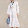 Weiße A-Linien-Röcke mit plissiertem Saum und Kordelzug für Damen von Ralph Lauren
