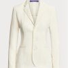 Weiße Blazer aus Leinen-Canvas von Ralph Lauren für Damen