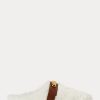 Weiße Damen Ralph Lauren Polo ID Shearling Flache Schuhe