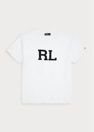 Weiße Damen Ralph Lauren Rl Logo Jersey T Shirts