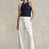 Weiße Fleece-Jogginghose mit abgeschnittenem Saum von Ralph Lauren für Damen