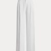 Weiße Georgette-Hose mit Falten für Damen von Ralph Lauren