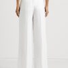 Weiße Georgette-Hose mit Falten für Damen von Ralph Lauren