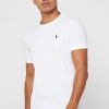 Weiße Herren Ralph Lauren Custom Slim Fit Baumwoll-T-Shirts