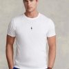 Weiße Herren Ralph Lauren Custom Slim Fit Rundhals-T-Shirts