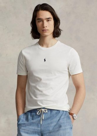 Weiße Herren Ralph Lauren Custom Slim Fit Rundhals-T-Shirts