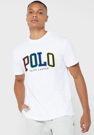 Weiße Herren-T-Shirts mit Rundhalsausschnitt und Logo von Ralph Lauren