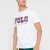 Weiße Herren-T-Shirts mit Rundhalsausschnitt und Logo von Ralph Lauren
