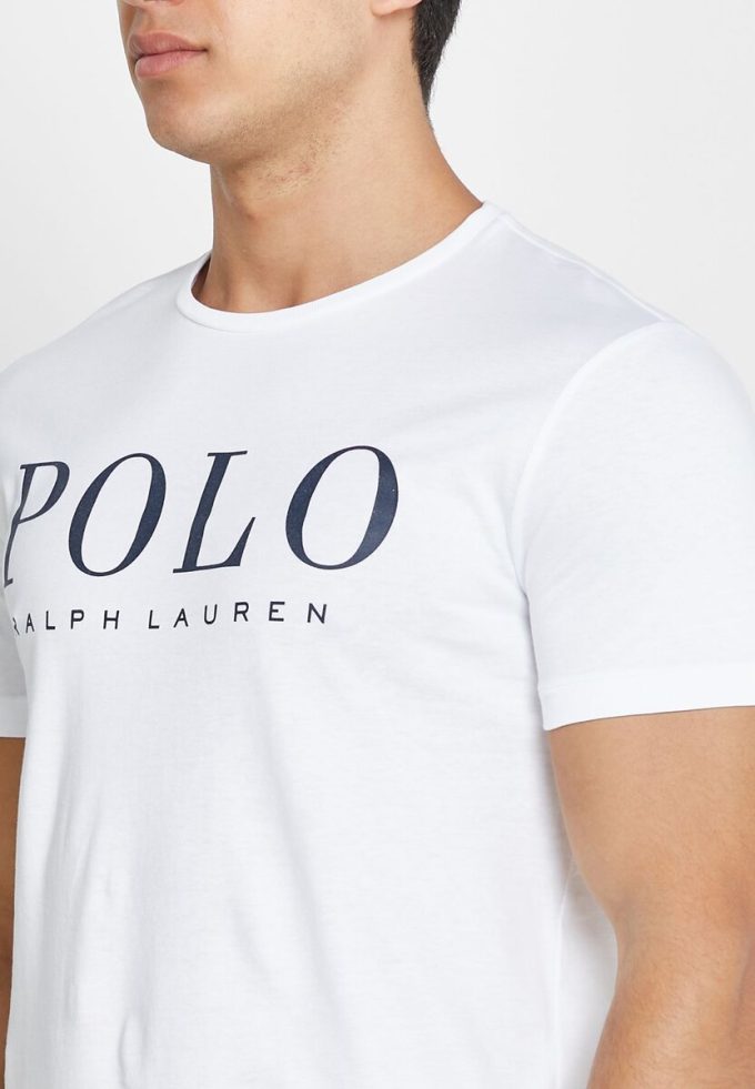 Weiße Herren-T-Shirts mit Rundhalsausschnitt und Logo von Ralph Lauren
