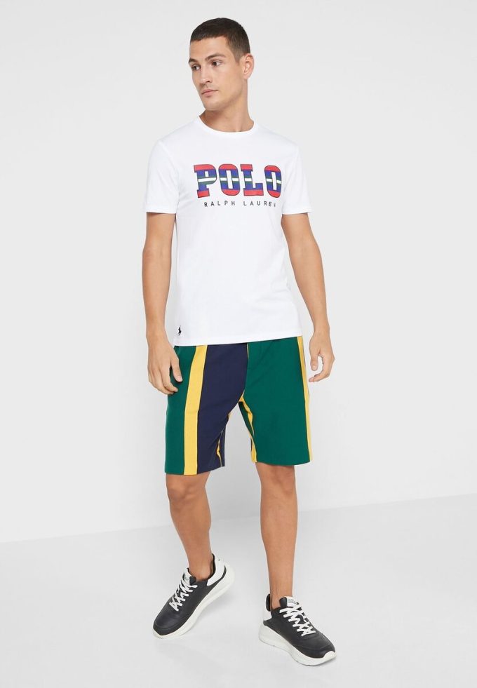 Weiße Herren-T-Shirts mit Rundhalsausschnitt und Logo von Ralph Lauren