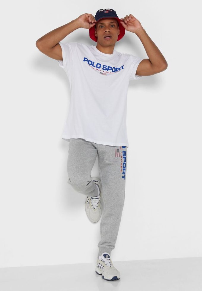 Weiße Herren-T-Shirts mit Rundhalsausschnitt und Logo von Ralph Lauren