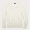 Weiße Herrenpullover aus strukturierter Baumwolle von Ralph Lauren in Slim Fit
