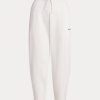 Weiße Karotten-Jogginghose aus Baumwoll-Mischfleece für Damen von Ralph Lauren