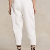 Weiße Karotten-Jogginghose aus Baumwoll-Mischfleece für Damen von Ralph Lauren