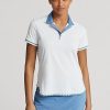 Weiße Poloshirts aus Jersey im Tailored Fit von Ralph Lauren für Damen