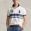 Weiße Poloshirts aus Mesh mit Big Pony-Print für Herren von Ralph Lauren