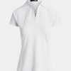 Weiße Poloshirts aus Piqué im Tailored Fit von Ralph Lauren für Damen