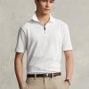Weiße Poloshirts aus Stretch-Mesh mit Reißverschluss für Herren von Ralph Lauren