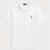 Weiße Poloshirts für Herren von Ralph Lauren Custom Slim Fit Birdseye