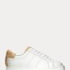 Weiße Ralph Lauren Angeline IV Action Leder-Sneakers für Damen