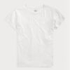 Weiße Ralph Lauren Baumwolljersey-T-Shirts mit Rundhalsausschnitt für Damen