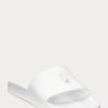 Weiße Ralph Lauren Big Pony Sandalen für Damen