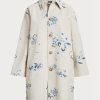 Weiße Ralph Lauren Canvas-Mäntel mit Blumenmotiv für Damen