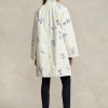 Weiße Ralph Lauren Canvas-Mäntel mit Blumenmotiv für Damen
