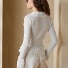 Weiße Ralph Lauren Cardigan-Pullover mit Rüschenbesatz für Damen