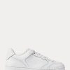 Weiße Ralph Lauren Court Leder-Sneakers für Damen