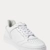 Weiße Ralph Lauren Court Leder-Sneakers für Damen
