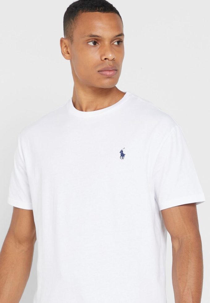 Weiße Ralph Lauren Essential T-Shirts mit Rundhalsausschnitt für Herren