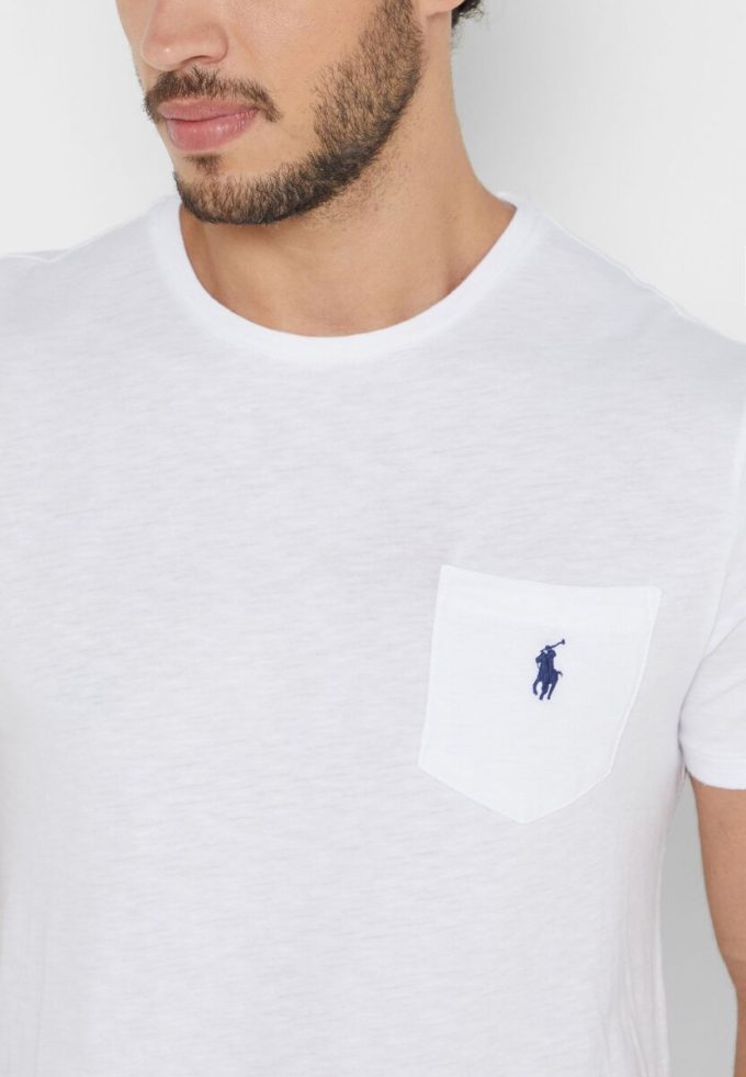 Weiße Ralph Lauren Essential T-Shirts mit Rundhalsausschnitt für Herren
