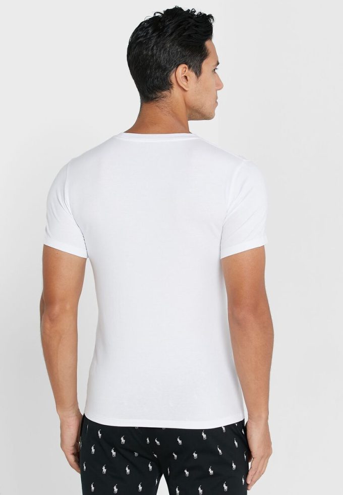 Weiße Ralph Lauren Essential T-Shirts mit Rundhalsausschnitt im 2er-Pack für Herren