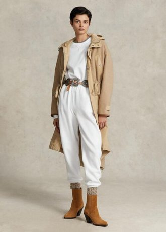 Weiße Ralph Lauren Fleece-Sporthose für Damen